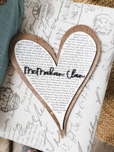 Load image into Gallery viewer, Heart with Lyrics Wall Hanging