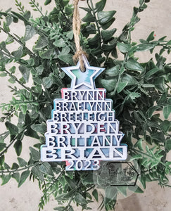 Christmas Tree Name Ornanament