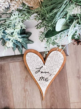 Load image into Gallery viewer, Heart with Lyrics Wall Hanging