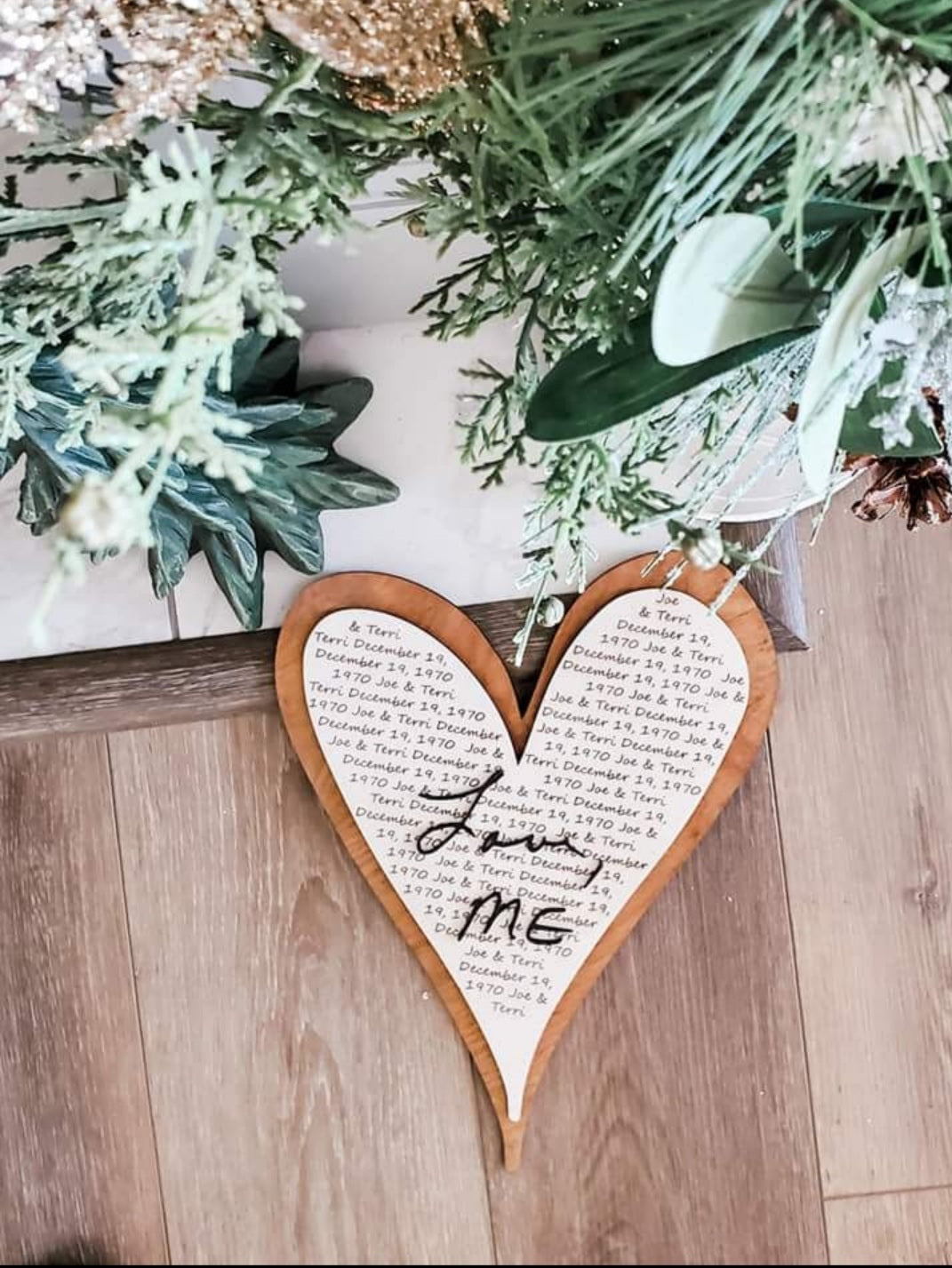 Heart with Lyrics Wall Hanging