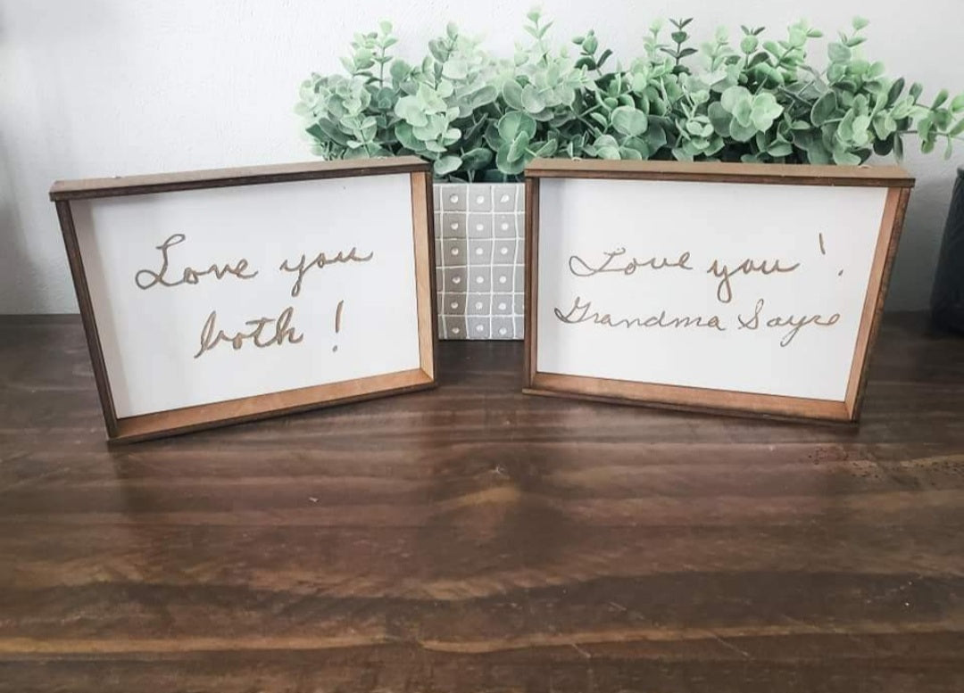 Handwriting Keepsake Shelf Sitter